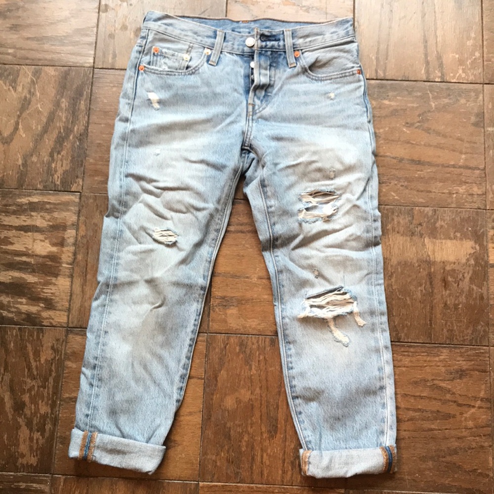 Levi’s 501 Tapered Boyfriend Distressed Jean